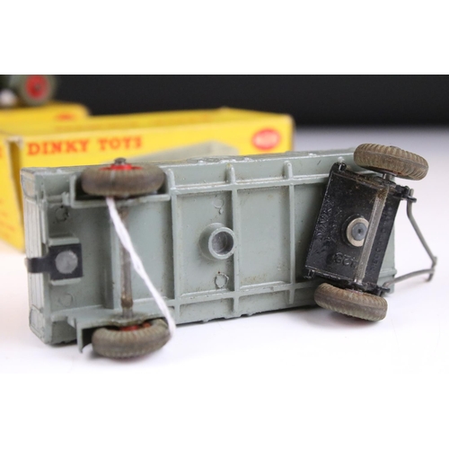 1371 - Four boxed Dinky 428 Trailer (large) diecast models all in grey with red hubs, showing play wear, bo... 