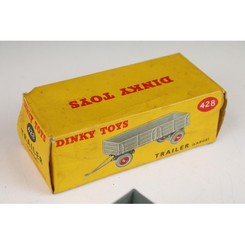 1371 - Four boxed Dinky 428 Trailer (large) diecast models all in grey with red hubs, showing play wear, bo... 