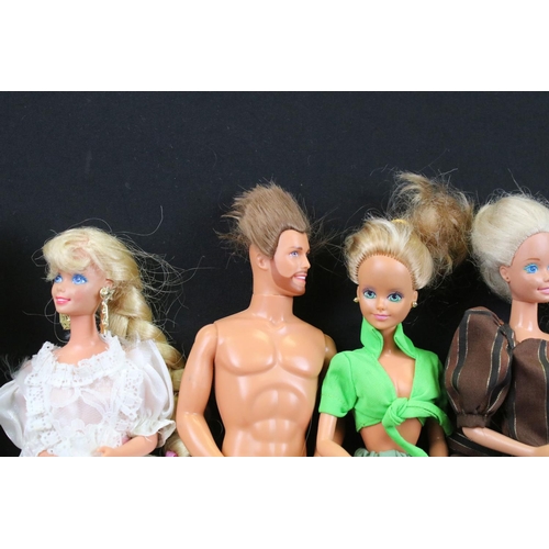 343 - Six fashion dolls to include 4 x Mattel Barbie dolls (featuring 2 x 1970s Barbies), Hasbro Sindy dol... 