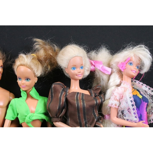 343 - Six fashion dolls to include 4 x Mattel Barbie dolls (featuring 2 x 1970s Barbies), Hasbro Sindy dol... 