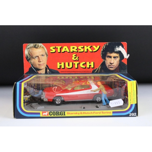 1373 - Boxed Corgi 292 Starsky & Hutch Ford Torino diecast model 2 x figures (missing criminal, Starsky bro... 