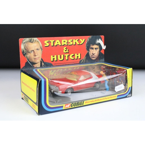 1373 - Boxed Corgi 292 Starsky & Hutch Ford Torino diecast model 2 x figures (missing criminal, Starsky bro... 