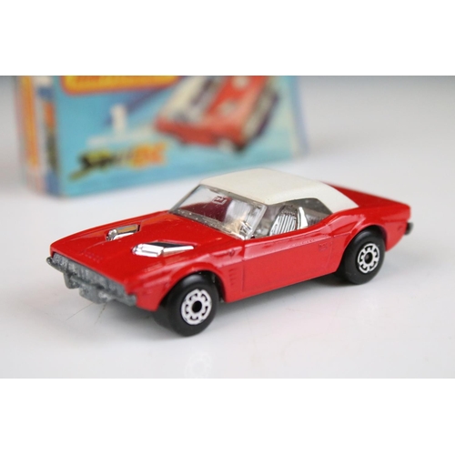 1374 - Five boxed Matchbox diecast models to include 18 Hondarora in red, 2 x 39 Rolls Royce (in metallic r... 