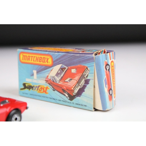 1374 - Five boxed Matchbox diecast models to include 18 Hondarora in red, 2 x 39 Rolls Royce (in metallic r... 