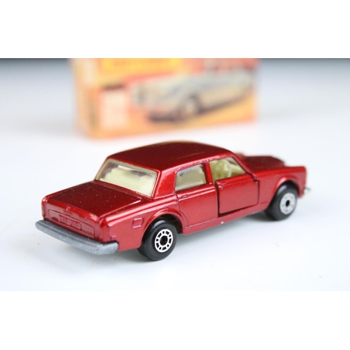 1374 - Five boxed Matchbox diecast models to include 18 Hondarora in red, 2 x 39 Rolls Royce (in metallic r... 