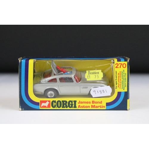 1375 - Boxed Corgi 270 James Bond 007 Aston Martin diecast model, with ejector figure, vg