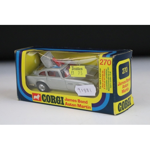 1375 - Boxed Corgi 270 James Bond 007 Aston Martin diecast model, with ejector figure, vg