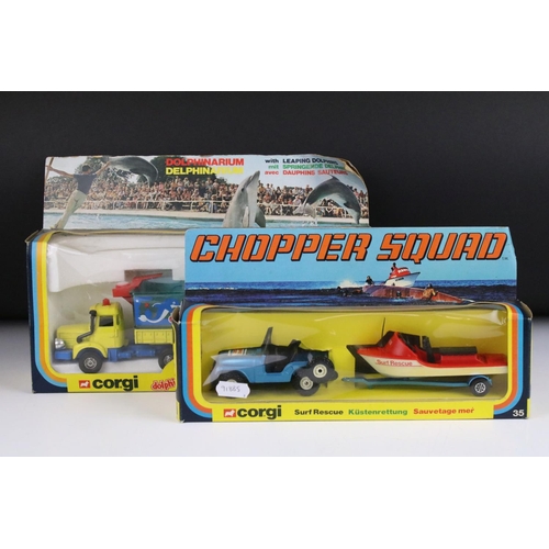 1376 - Two boxed Corgi diecast models to include 35 Chopper Squad Surf Rescue set and 1164 Dolphinarium wit... 