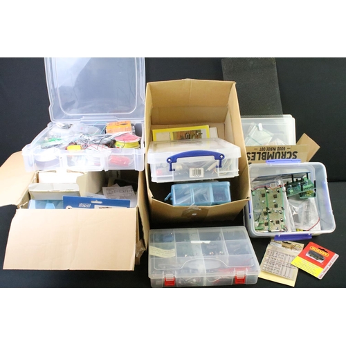 133 - Quantity of model railway accessories to include carded and bagged kits, poitentioneters, electrical... 