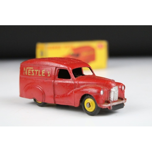 1377 - Three boxed Dinky diecast models to include 471 Austin Van Nestles, 481 Bedford 10 CWT Van Ovaltine ... 