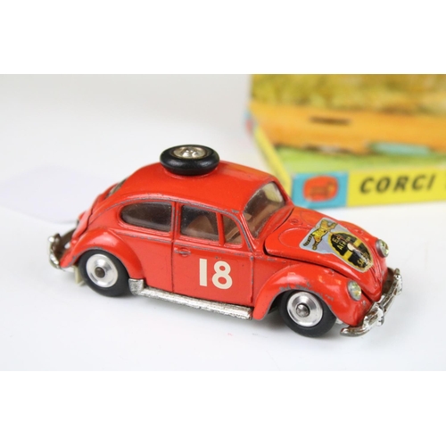 1378 - Boxed Corgi 256 Volkswagen 1200 in East African Safari trim diecast model, with rhino figure, showin... 