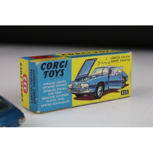 1380 - Four boxed Corgi diecast models to include 275 Rover 2000 TC in metallic green (diecast gd, box fair... 