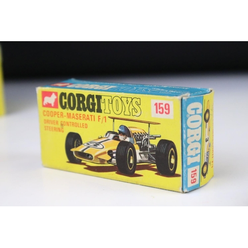 1380 - Four boxed Corgi diecast models to include 275 Rover 2000 TC in metallic green (diecast gd, box fair... 