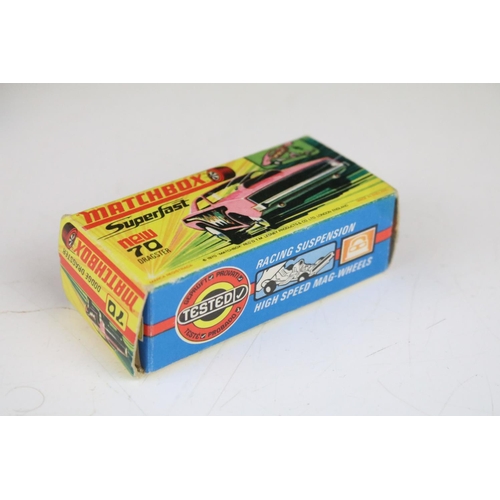 1382 - Six boxed Matchbox Superfast diecast models to include 70 Dragster in pink (decals ex, minimal paint... 