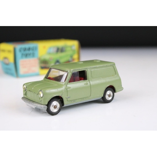 1384 - Two boxed Corgi diecast models to include 450 Austin Mini Van in green (paint chips but gd overall, ... 