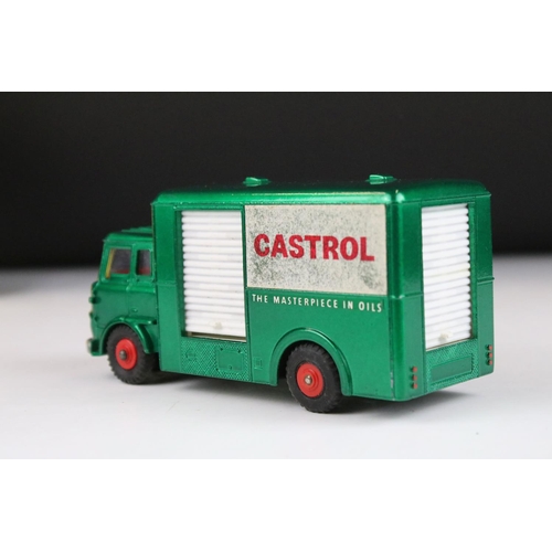 1385 - Boxed Dinky 450 Bedford TK Box Van diecast model with Castrol decals, metallic green diecast vg with... 