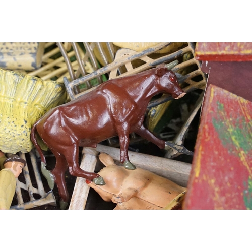 319 - Collection of various Mid 20th C farm animals and other farming related items to include mainly Brit... 