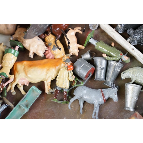 324 - Collection of various Mid 20th C farm animals and other farming related items to include mainly Brit... 