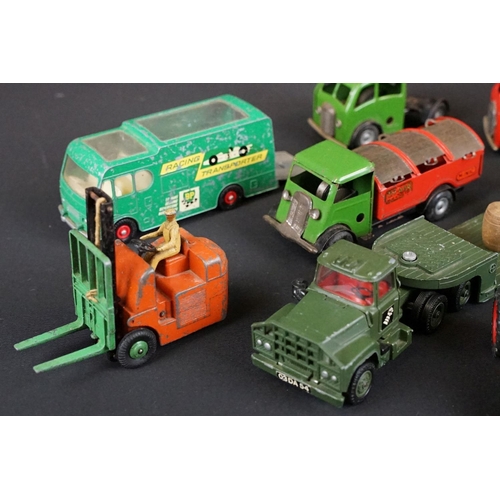 1321 - Collection of 14 play worn tinplate & diecast models, mostly mid 20th C, to include Triang Minic, Br... 