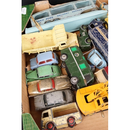 1322 - 38 Mid 20th C play worn diecast & tin plate models to include Corgi, Dinky and Triang featuring Corg... 