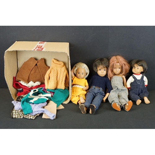 351 - Four original Sasha dolls to include a Sasha, Gregor and 2 x baby dolls, all in original outfits plu... 