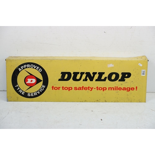 110 - Advertising - ' Dunlop - for top safety top mileage! ' metal advertising sign, approx 90cm wide