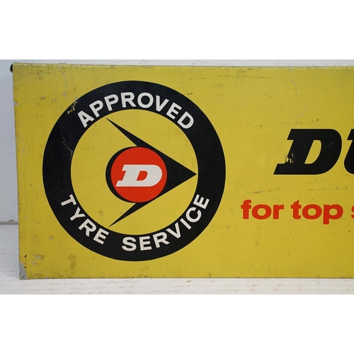 110 - Advertising - ' Dunlop - for top safety top mileage! ' metal advertising sign, approx 90cm wide