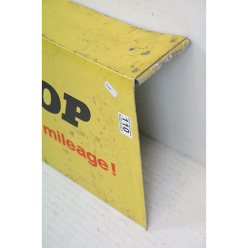 110 - Advertising - ' Dunlop - for top safety top mileage! ' metal advertising sign, approx 90cm wide