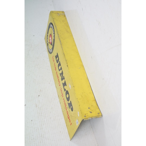 110 - Advertising - ' Dunlop - for top safety top mileage! ' metal advertising sign, approx 90cm wide