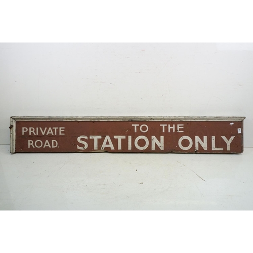 111 - Wooden railway sign from Portishead railway station, approx 188cm wide