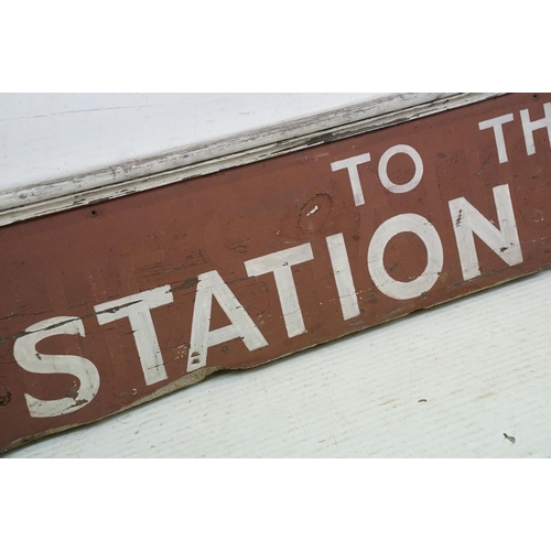 111 - Wooden railway sign from Portishead railway station, approx 188cm wide