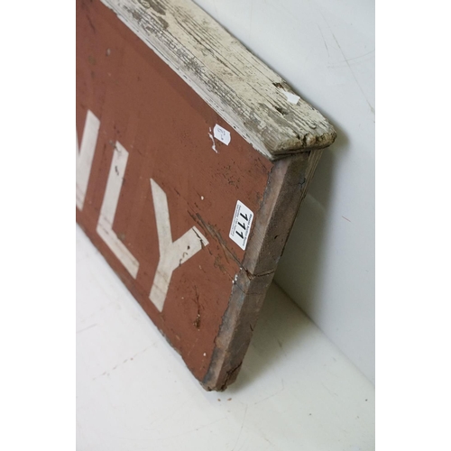 111 - Wooden railway sign from Portishead railway station, approx 188cm wide