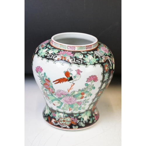 48 - Collection of oriental items to include porcelain vases, teapot / kettle, drinks set, etc