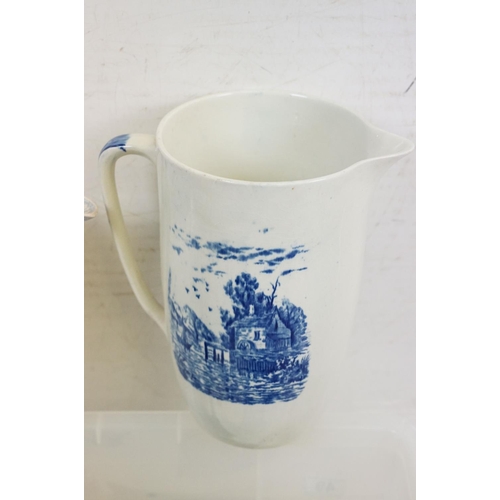 49 - Collection of blue & white tea ware / ceramics, 19th century onwards, to include a Dutch wash jug & ... 