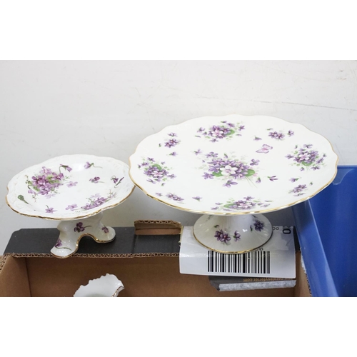 51 - Collection of Violet floral decorated tea wares & ceramics, to include Hammersley Victorian Violets ... 