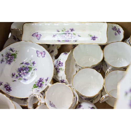 51 - Collection of Violet floral decorated tea wares & ceramics, to include Hammersley Victorian Violets ... 