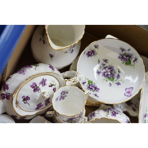 51 - Collection of Violet floral decorated tea wares & ceramics, to include Hammersley Victorian Violets ... 