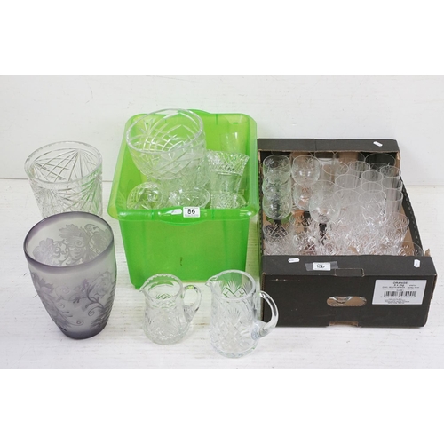 86 - Large collection of 20th century glassware, to include cut crystal, featuring Royal Doulton wine gla... 