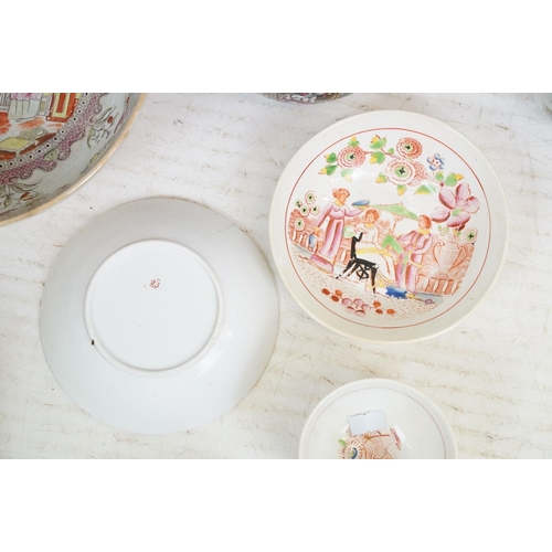 87 - Collection of 19th century Chinese style ceramics to include Masons Ironstone dishes, novelty frog t... 