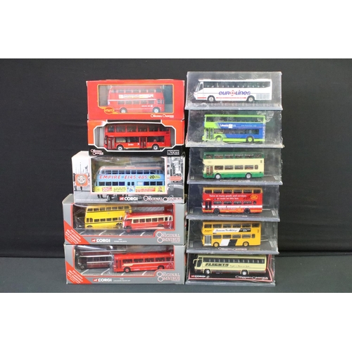 1235 - 30 Boxed / cased Corgi Original Omnibus Company diecast model buses, diecast ex, boxes / cases vg ov... 