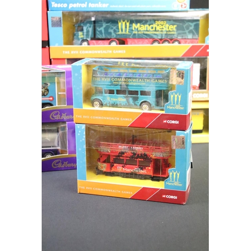 1237 - 14 boxed Corgi haulage and model bus diecast models to include 75801 MAN, CC86612 Scania Curtainside... 