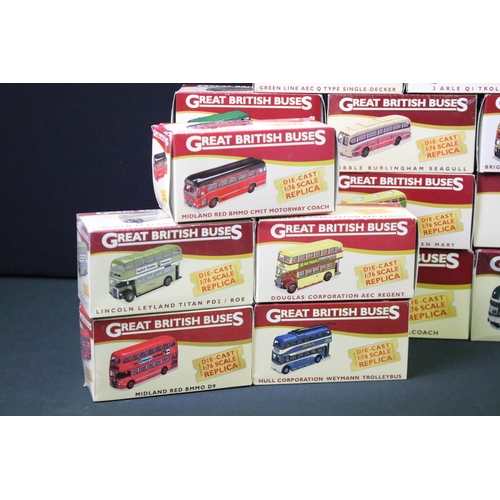 1245 - Collection of 23 boxed 1/76 scale Atlas Editions Great British Buses diecast models, to include Midl... 