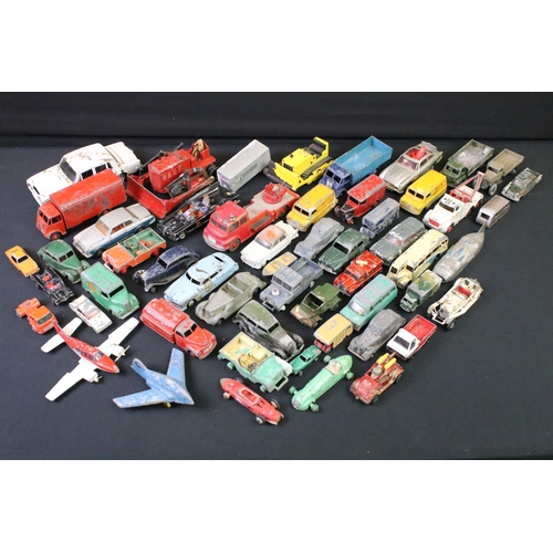 1254 - Around 50 play worn mid 20th C diecast models to include Dinky, Matchbox Lesney, Corgi etc