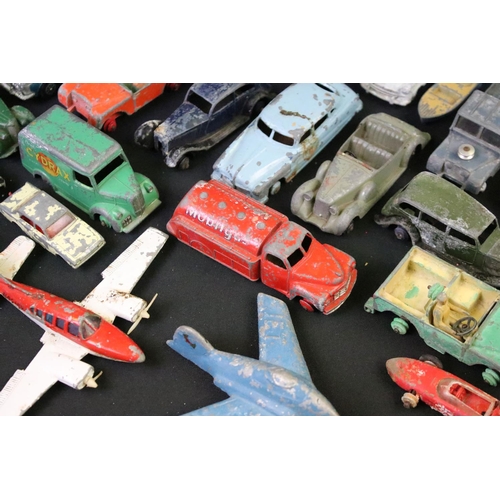 1254 - Around 50 play worn mid 20th C diecast models to include Dinky, Matchbox Lesney, Corgi etc