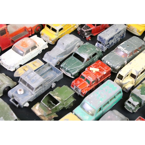 1254 - Around 50 play worn mid 20th C diecast models to include Dinky, Matchbox Lesney, Corgi etc