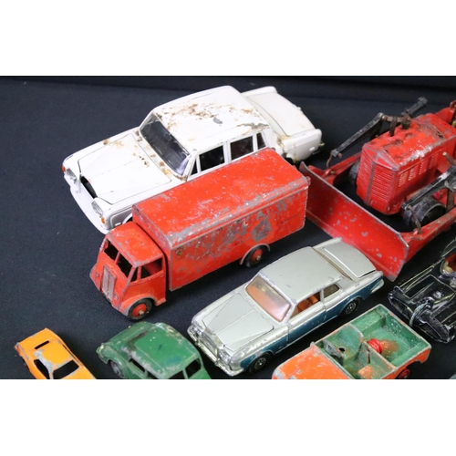 1254 - Around 50 play worn mid 20th C diecast models to include Dinky, Matchbox Lesney, Corgi etc