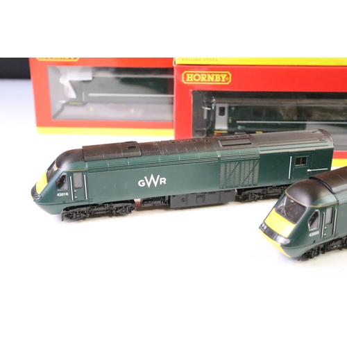 170 - Pair of Hornby OO gauge GWR Power Cars 43005 & 43016 plus 5 x boxed Hornby OO gauge GWR coaches to i... 