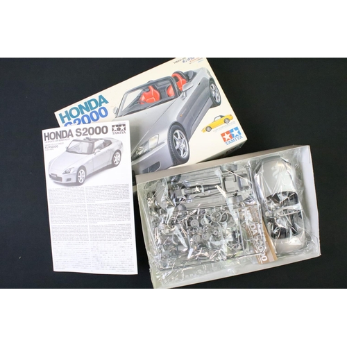 193 - Six boxed & unbuilt Tamiya 1/20 and 1/24 scale plastic model kits to include Honda NSX, Honda NSX Sp... 