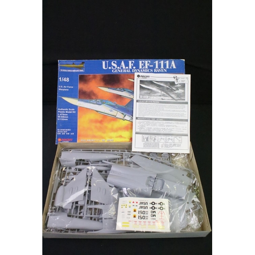 201 - Collection of five boxed plastic model kits to include Kitech 1/48 scale Strategic Bomber USAF FB.11... 