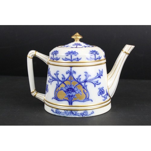 85 - Early 20th century James MacIntyre Aurelian Teapot, probably designed by William Moorcroft, decorate... 